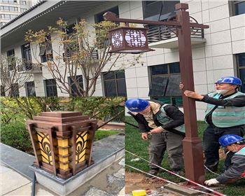 西安小區(qū)庭院燈、柱頭燈項目案例  陜西蘭光路燈廠產(chǎn)品